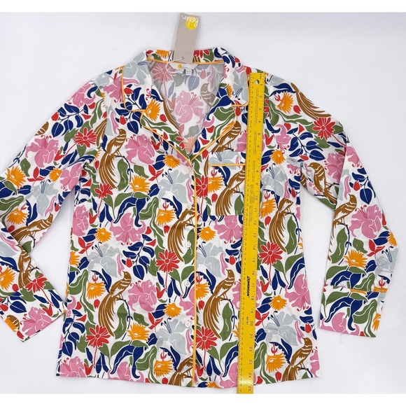 New Boden Pajama Shirt Womens 4 Floral Button Front Long Sleeve Sleepwear - Picture 3 of 11